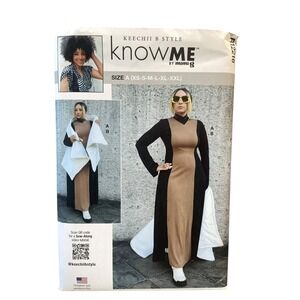 KEECHII B STYLE R12216 Misses' Knit Dress & Puffer Scarf Vest A (XS-XXL)
